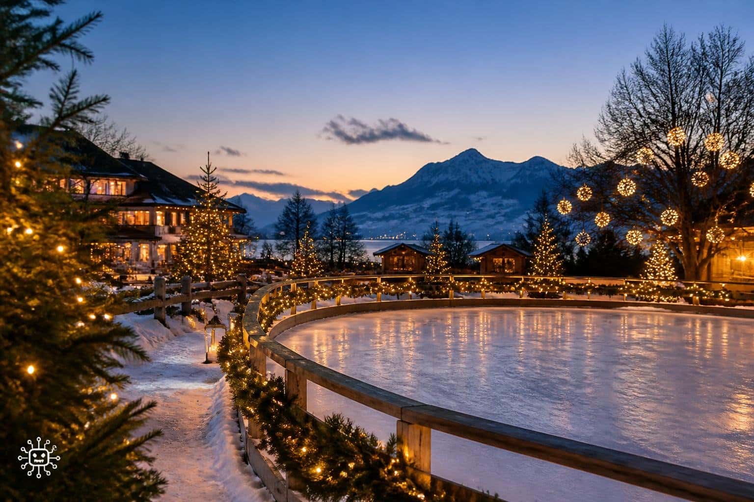In einfacher Sprache: Eislauf-Platz und Lichter-Weg: Es gibt ein neues Weihnachts-Dorf am Faaker See