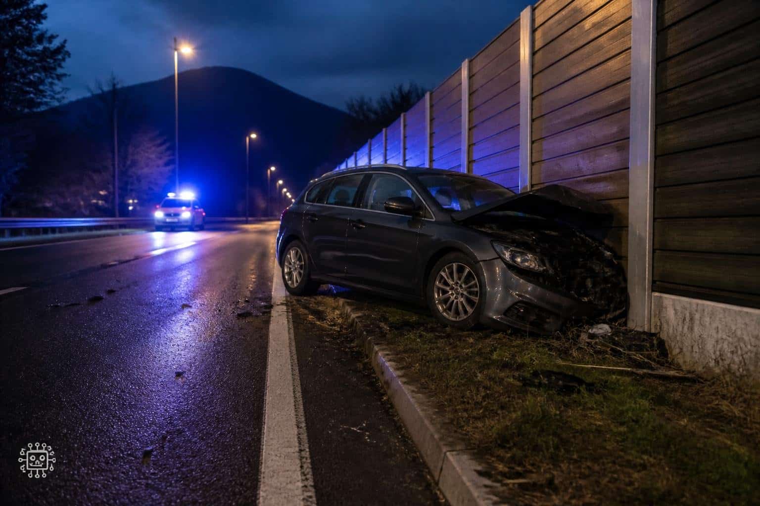 Autofahrer prallte gegen Lärmschutzwand
