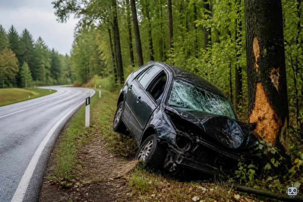 Alkolenker prallte gegen Baum