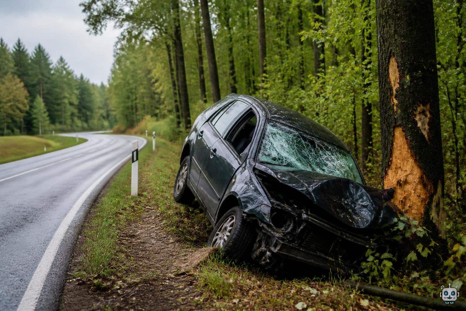 Alkolenker prallte gegen Baum