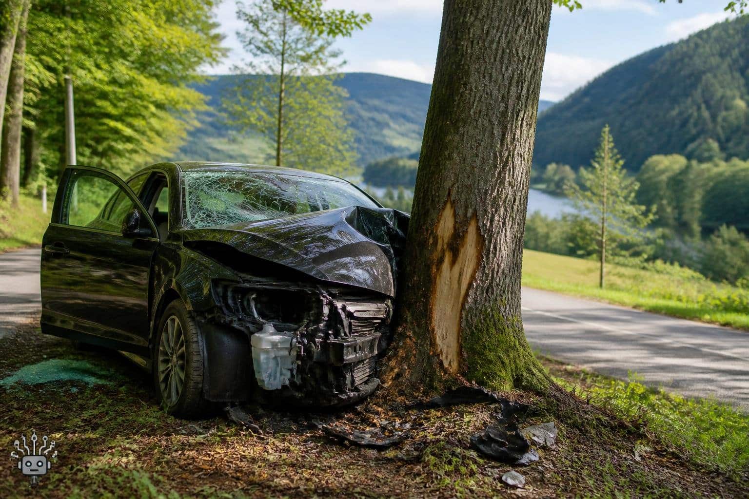 Alkolenker krachte im Rosental gegen einen Baum
