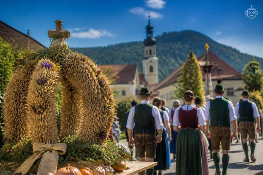 Feierlicher Festzug beim Erntedank-Fest in Wolfsberg