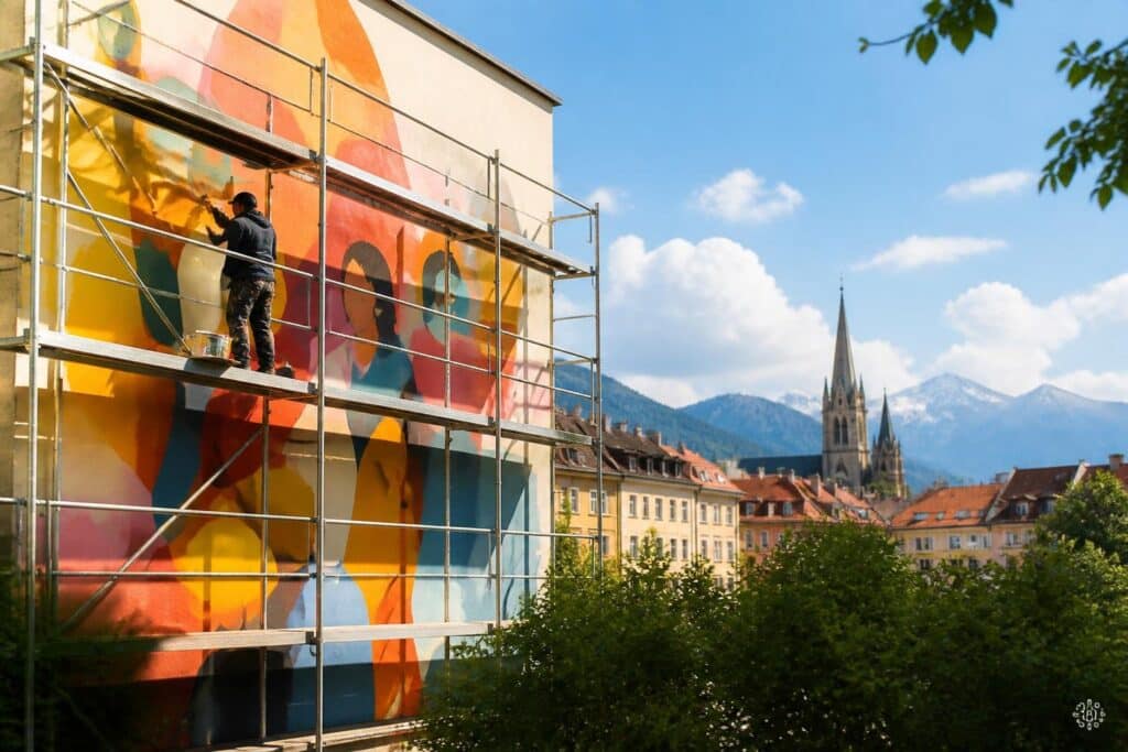Riesiges Kunstwerk entsteht in Villach