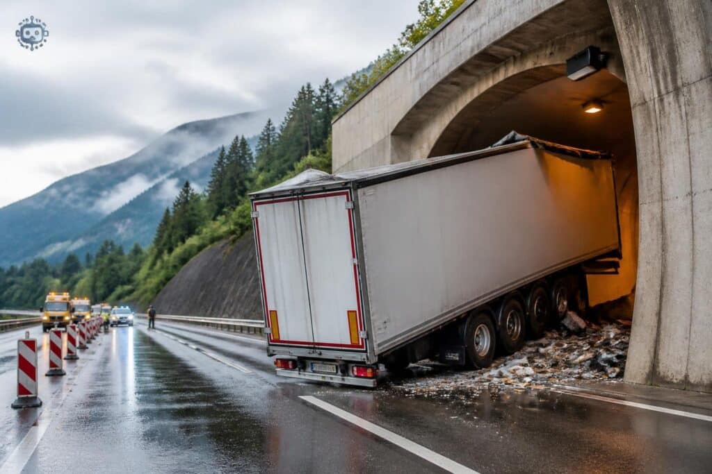 Stundenlange Sperre der A2 in Kärnten: Lkw kracht in Tunnelportal