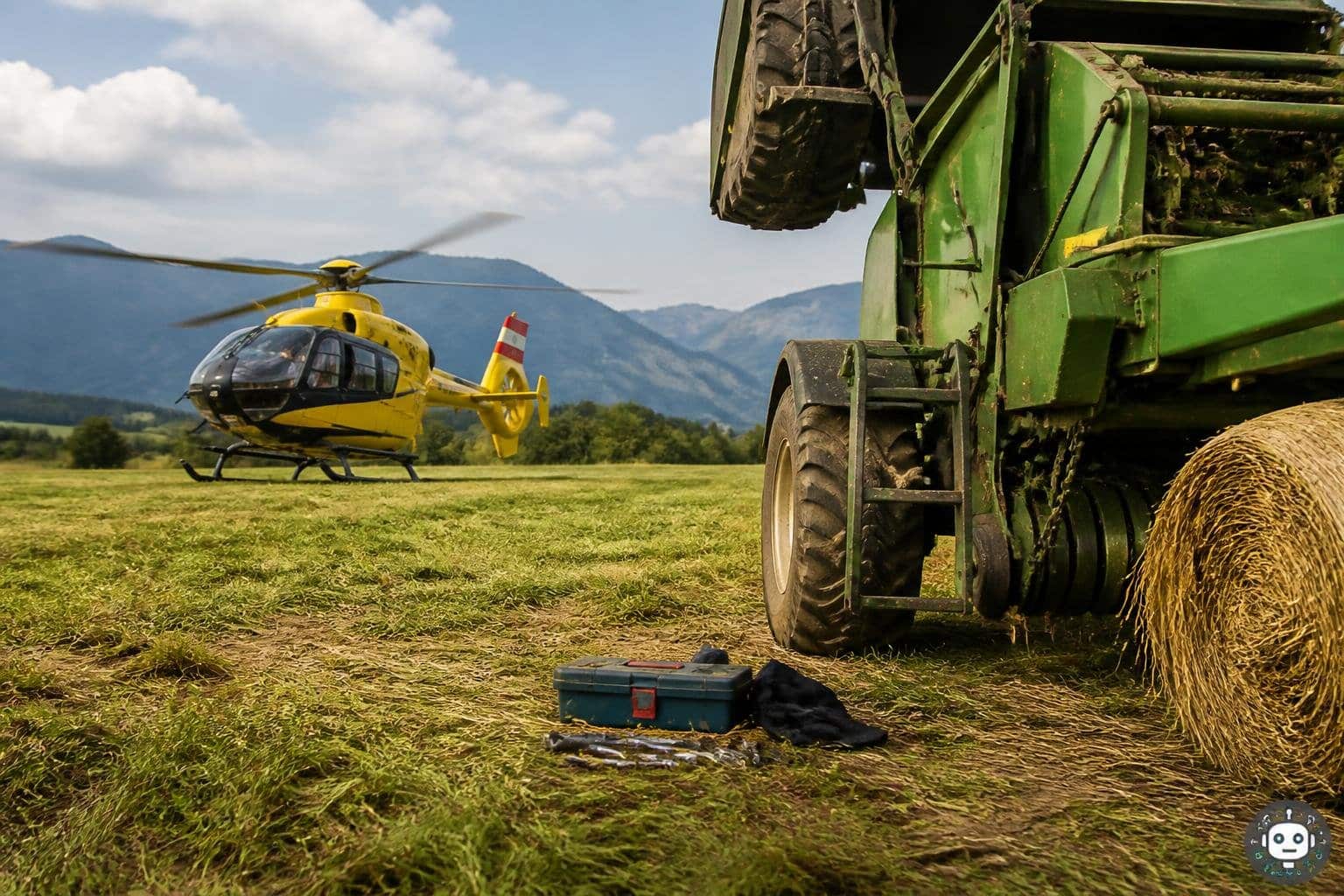 24-jähriger Landwirt in Heuballenpresse schwer verletzt