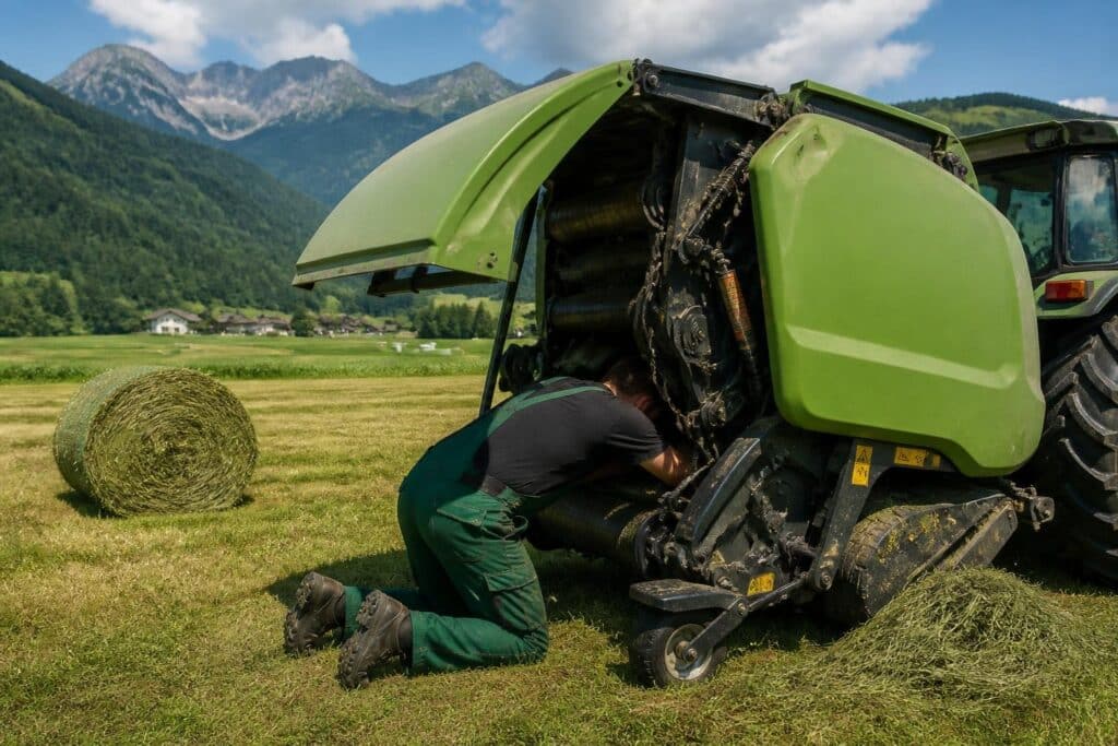 Kärntner Landwirt in Heuballenpresse eingeklemmt: Schwer verletzt