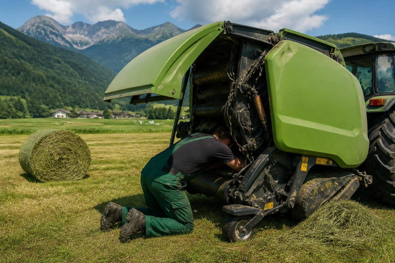 Kärntner Landwirt in Heuballenpresse eingeklemmt: Schwer verletzt