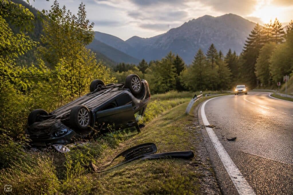 Auto überschlug sich nach Ausweichmanöver in Ferlach