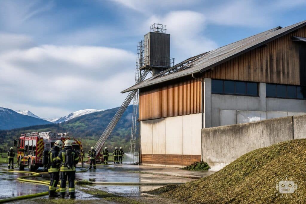 Explosion bei Maistrocknungsanlage: Fünf Feuerwehren im Einsatz