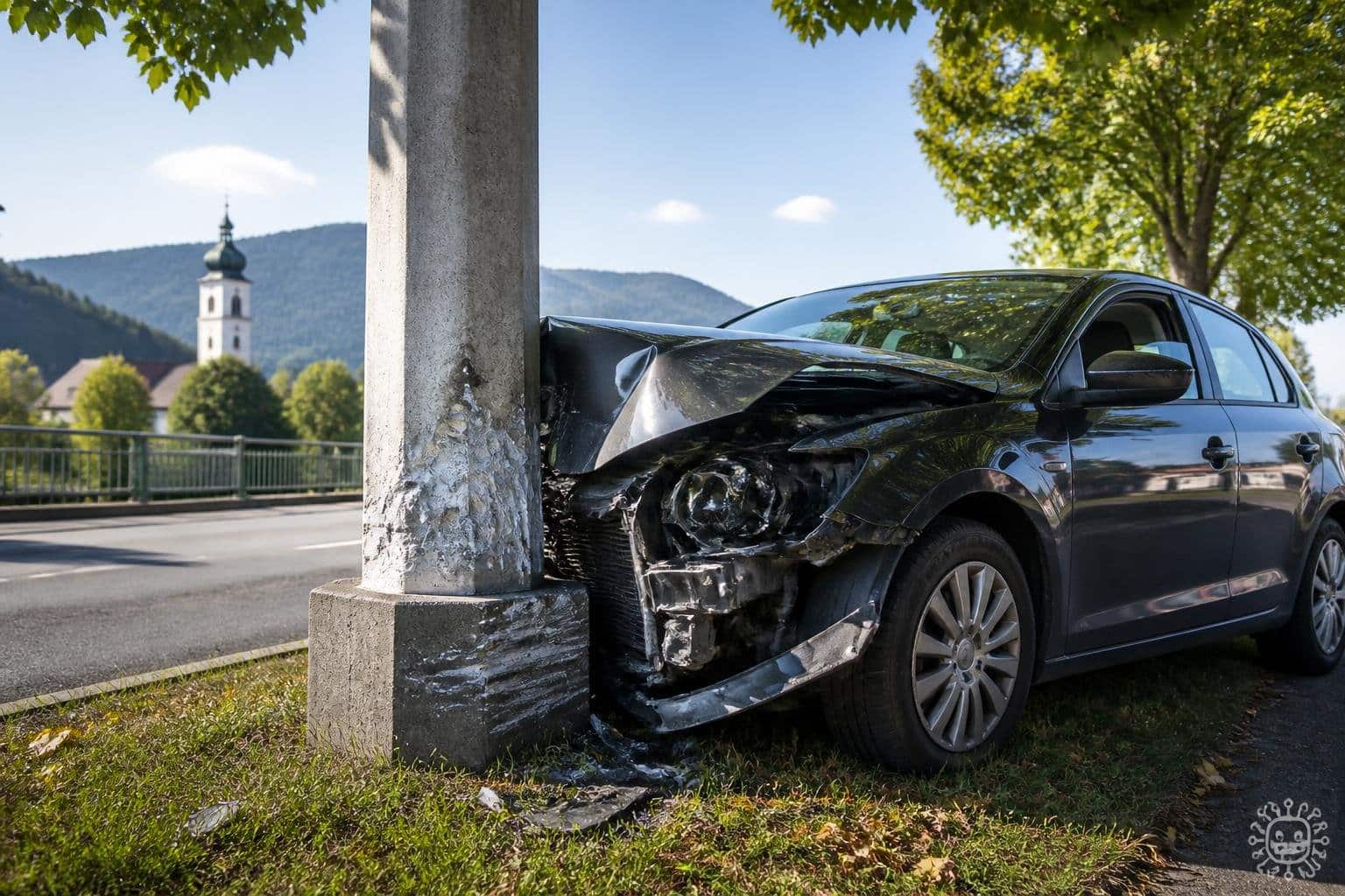 Alkoholisierter Fahrer prallte in Straßburg gegen Betonpfeiler