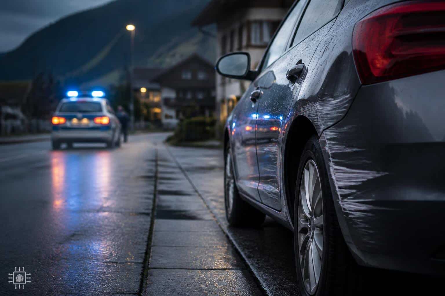 Verkehrsunfall mit Sachschaden mit Fahrerflucht und Alkoholisierung