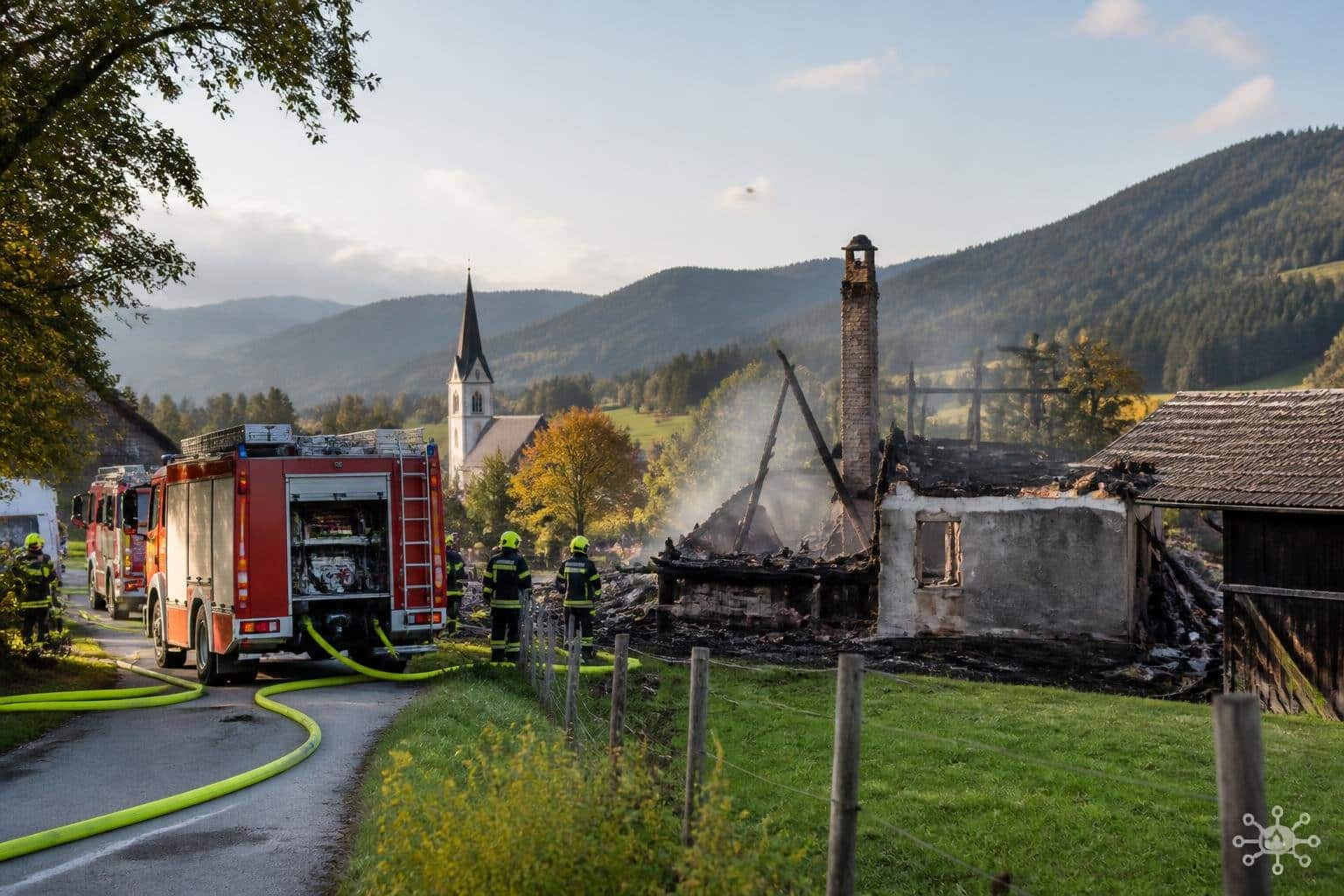 In Kärnten stand ein Bauernhaus in Flammen: Nachbarn holten Hilfe
