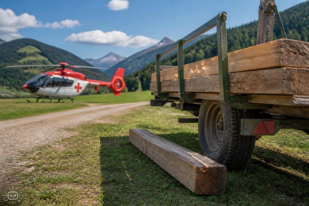 Schwerer Unfall in Hof: Person unter Holzbalken eingeklemmt