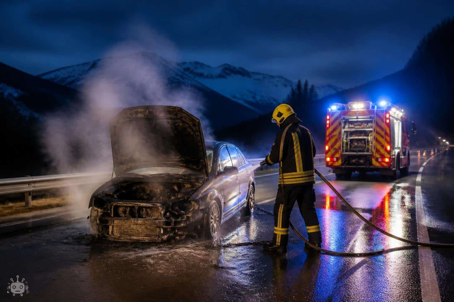Auto beginnt während der Fahrt zu brennen