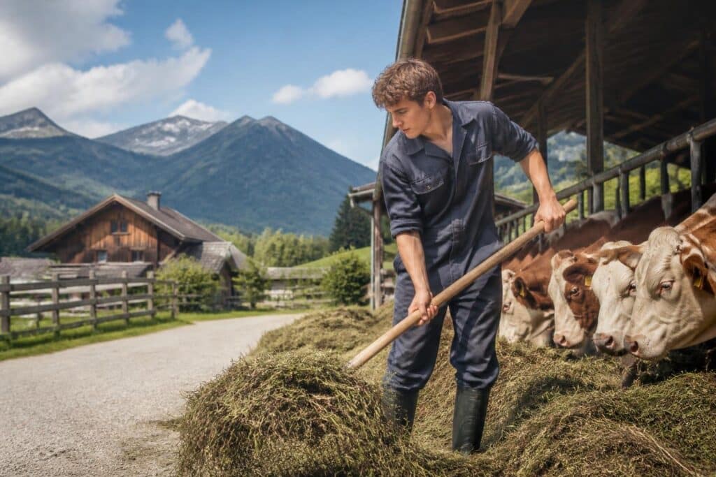 Zivildiener helfen auf Bauernhöfen aus