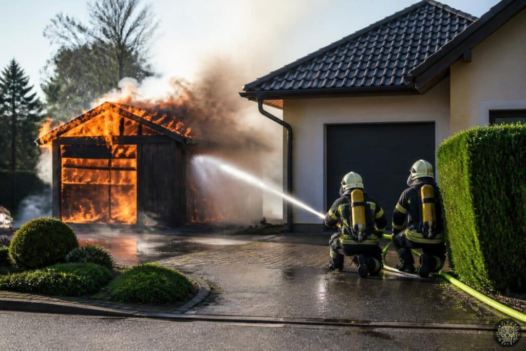 Geräteschuppen in Vollbrand: Wohnhaus gerettet