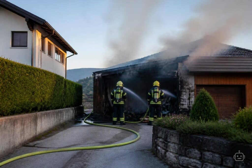 Verletzter bei Löschversuch von Garagenbrand