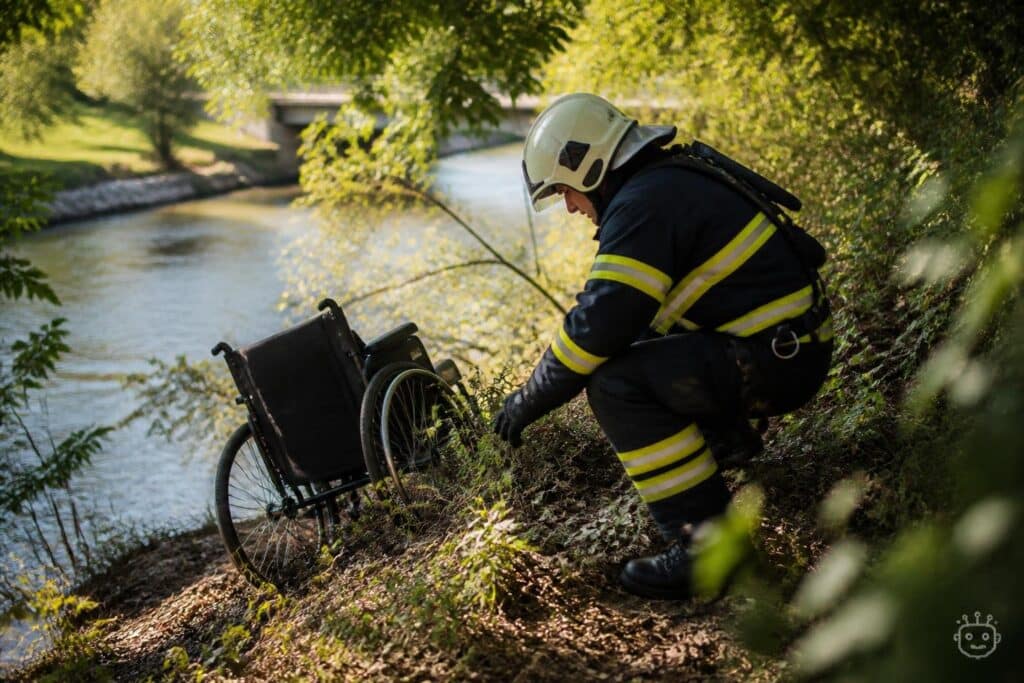 Rollstuhlfahrer stürzte in Villach kopfüber über eine Böschung