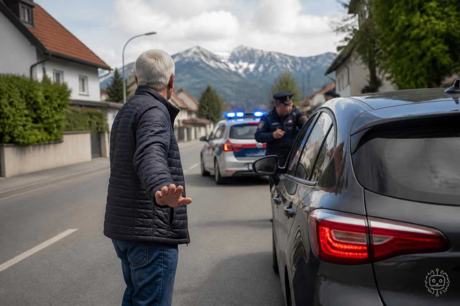 Mit Auto falsche Polizisten an Flucht gehindert