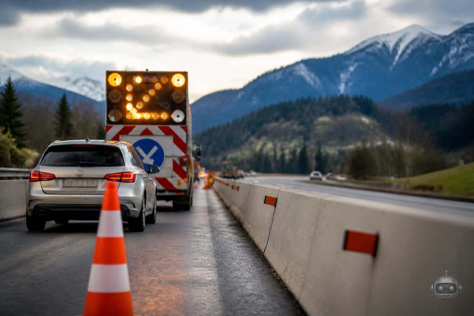 Ein Verletzter nach Unfall bei Baustelle auf der Tauernautobahn