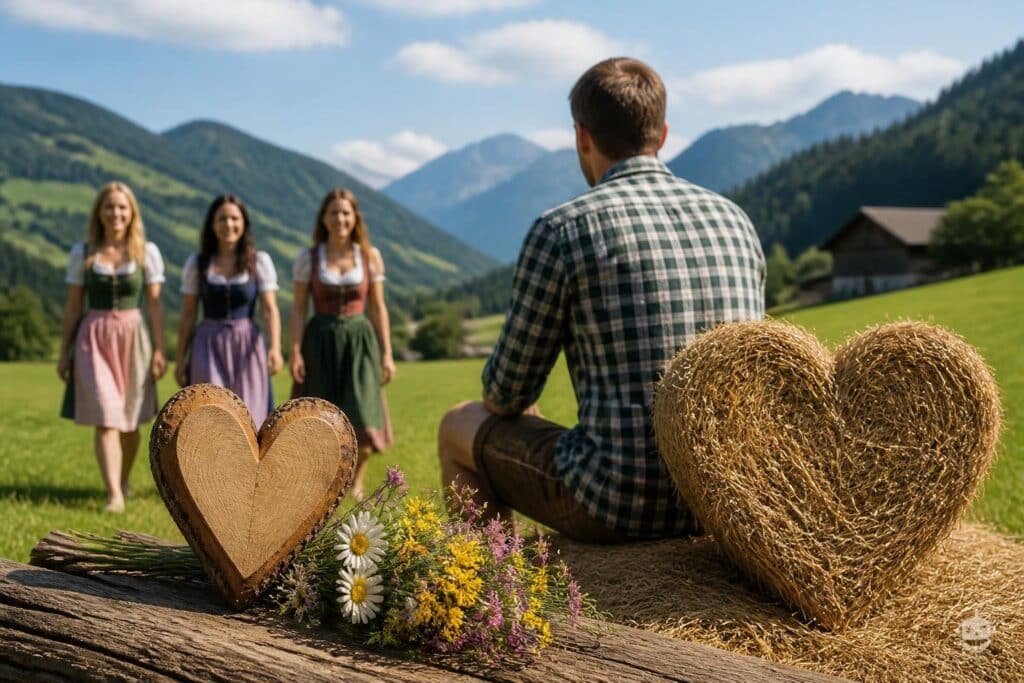 Heuballen, Holzherz, Herzklopfen: Kärntner Bauer im Flirtmodus