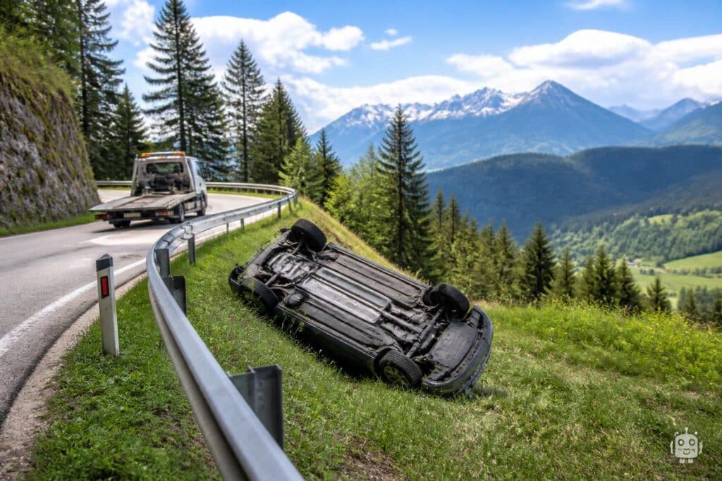 Auto überschlug sich auf Villacher Alpenstraße