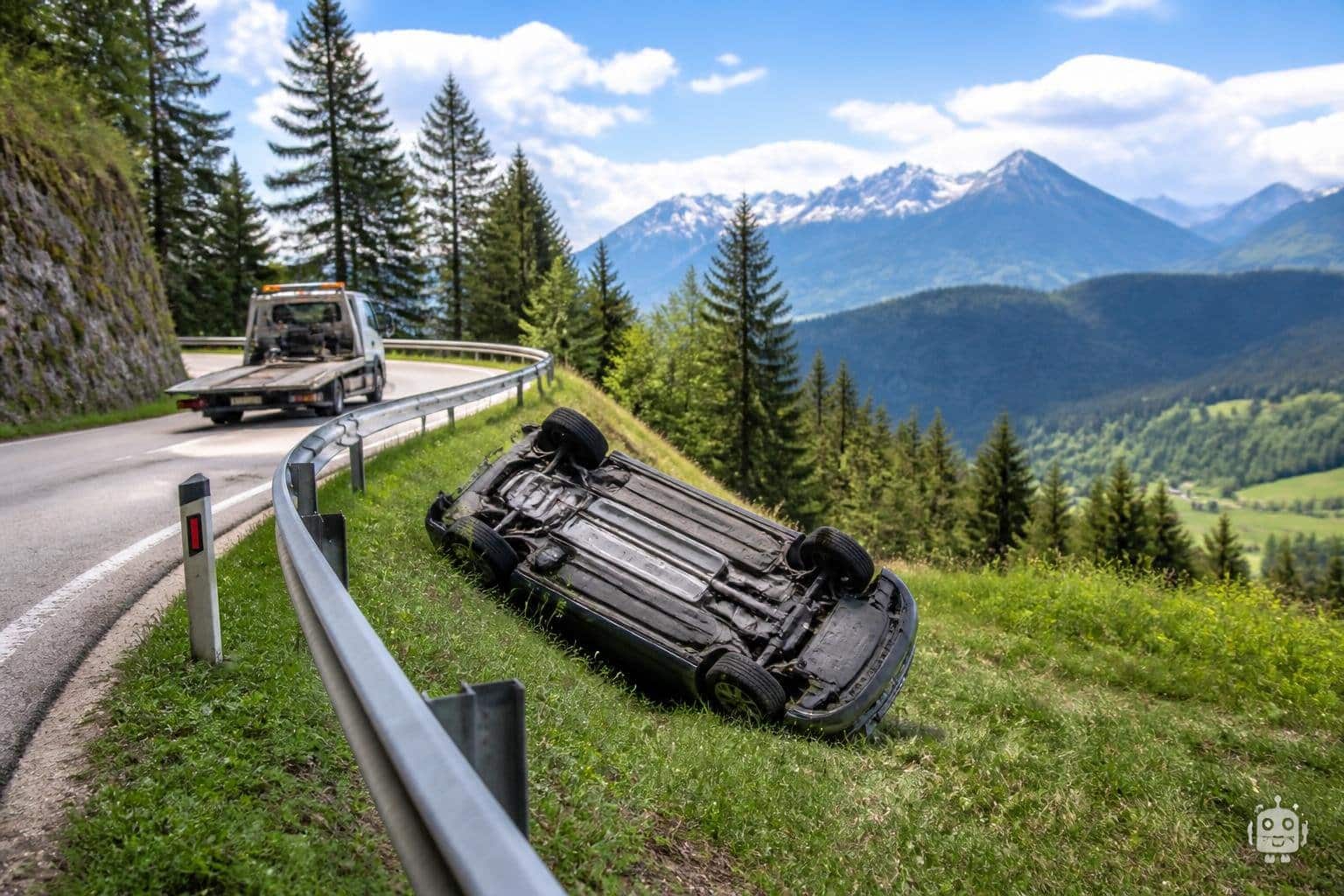 Auto überschlug sich auf Villacher Alpenstraße